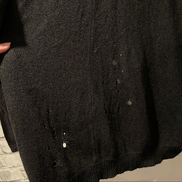✨BRAND NEW✨ Distressed Black Cardigan - Picture 3 of 6